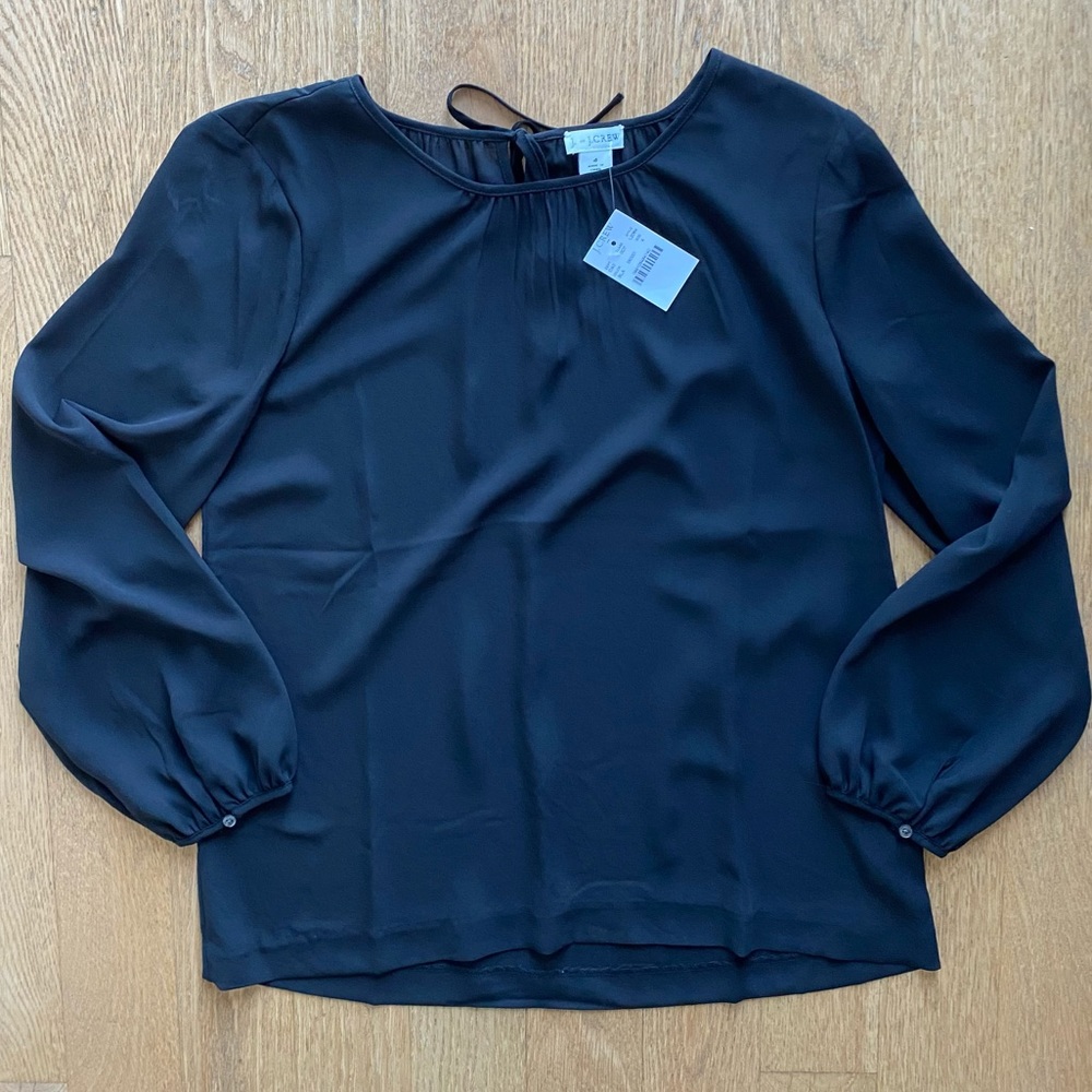 Black long sleeve j. Crew factory Blouse size 4